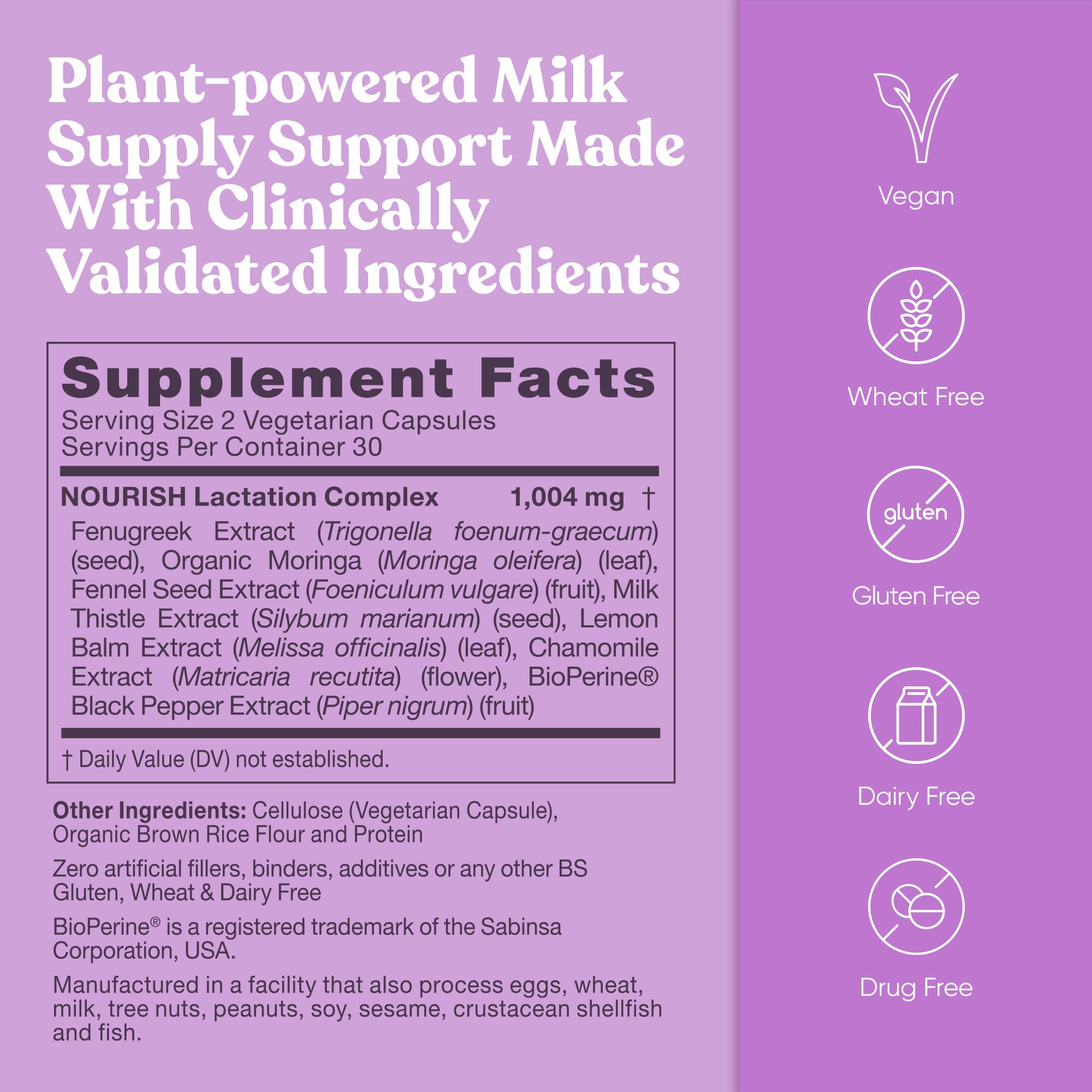Eu Natural Nourish moringa capsule emphasizes protein-rich options for new mothers.