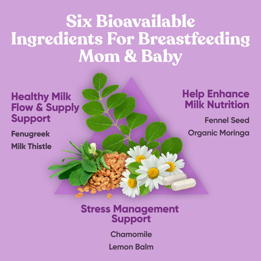 Eu Natural Nourish bottle on table suggests easy postpartum supplementation for moms.