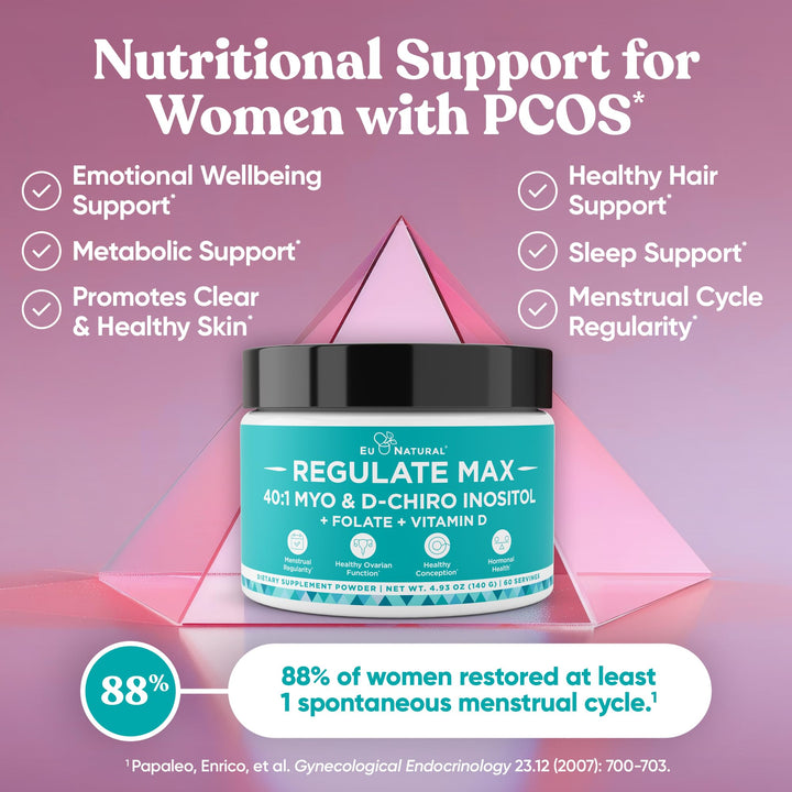 Eu Natural Regulate MAX powder closeup emphasizes unflavored mixability