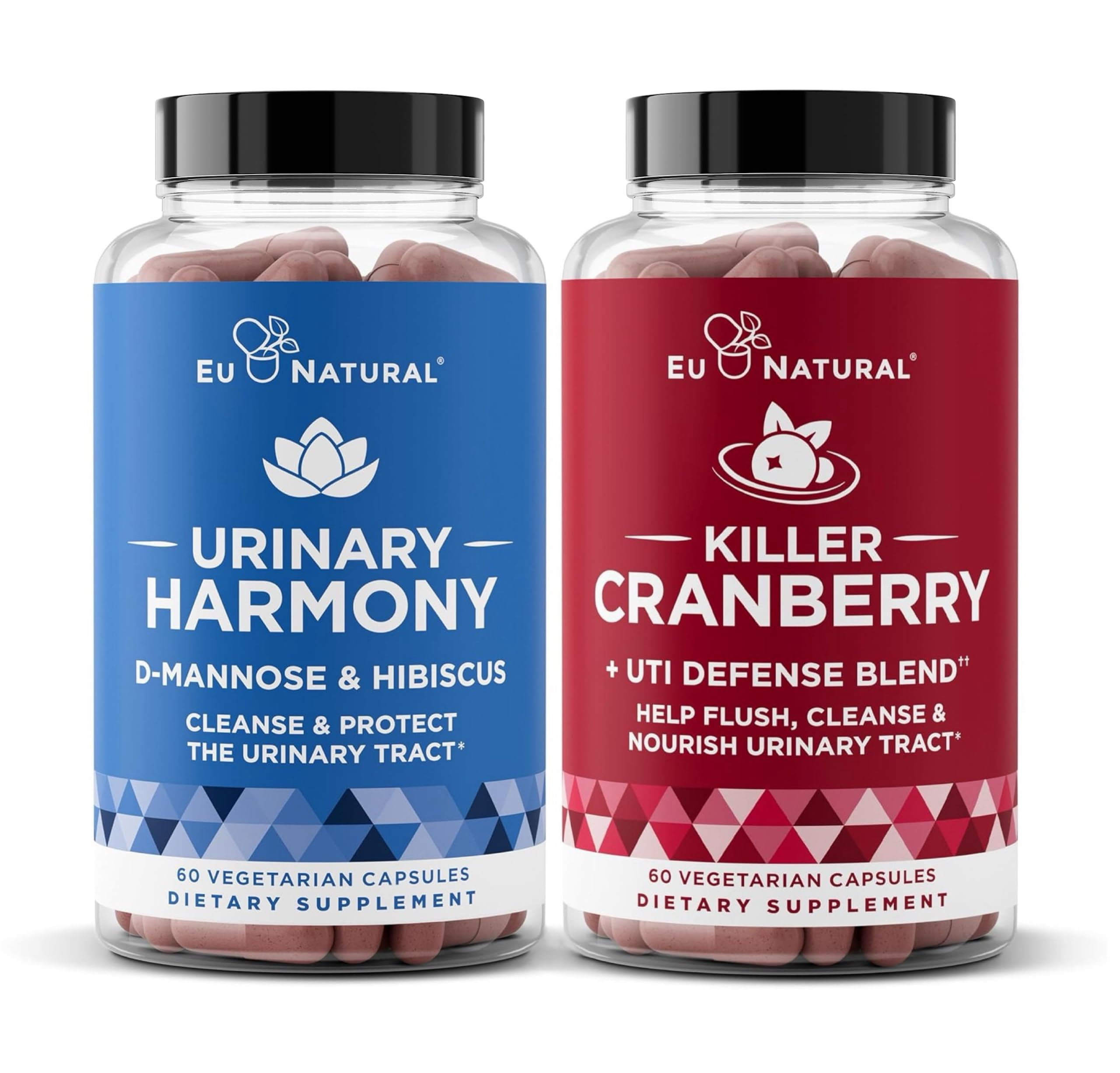 Eu Natural Urinary Harmony bottle pour shows fast-acting D-Mannose blend for urinary comfort.