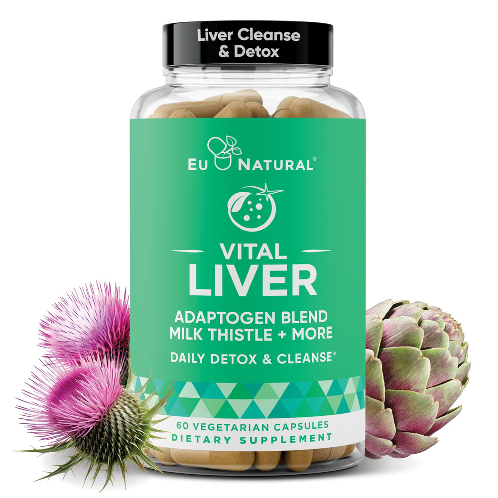 Eu Natural Vital Liver Cleanse bottle on shelf for daily liver support and digestion