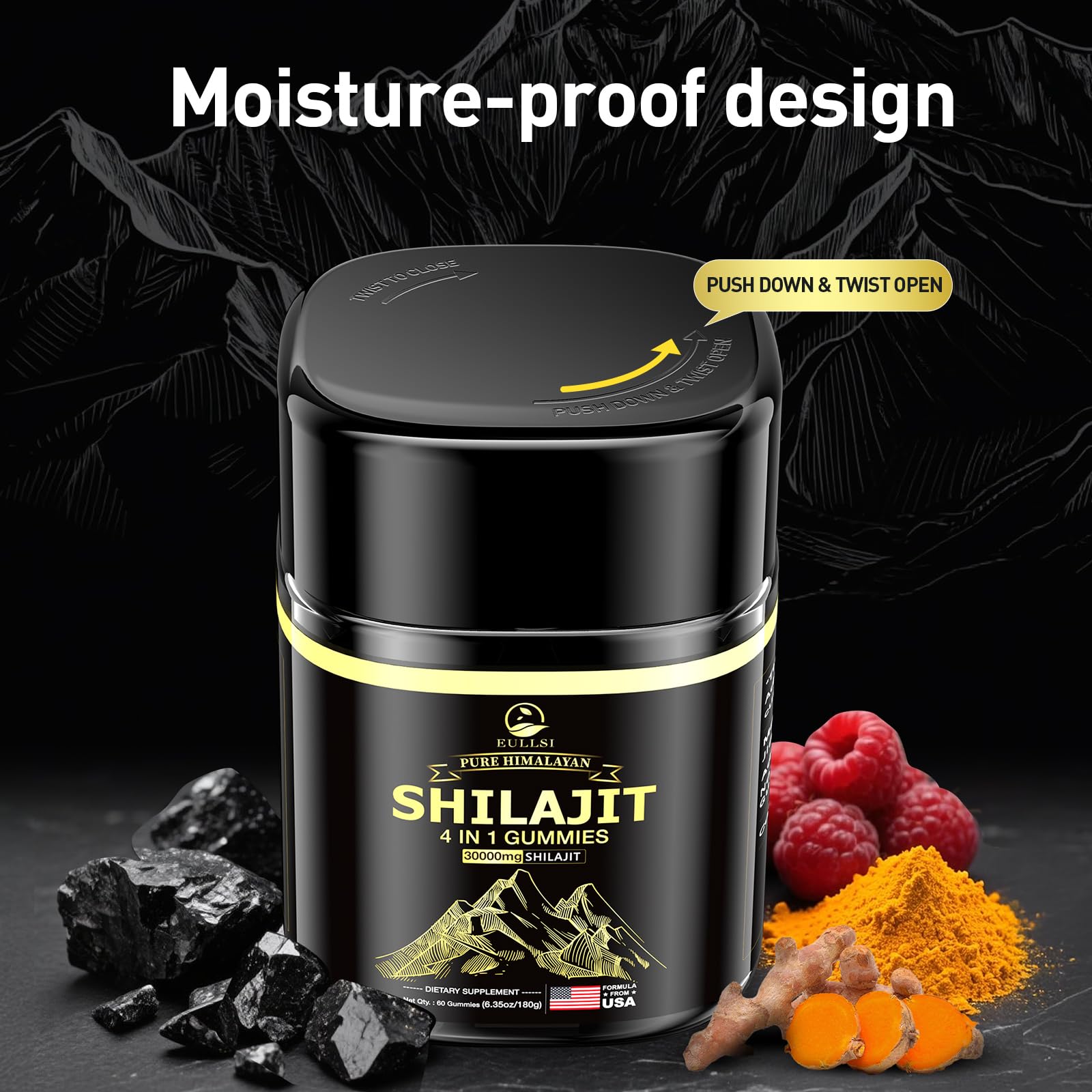 Eullsi Shilajit Gummies on a trail with berry flavor hint