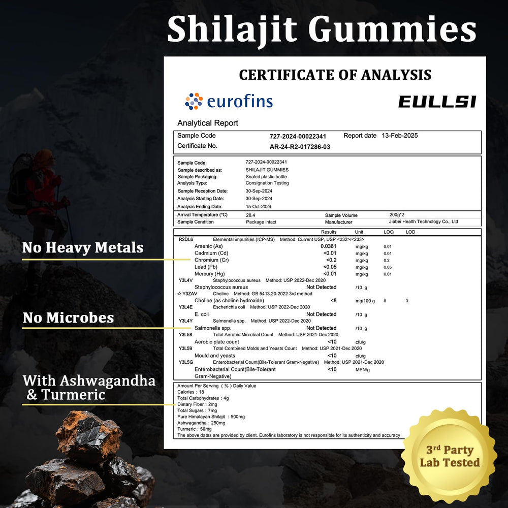 Eullsi Pure Shilajit Gummies close-up with mineral-rich, daily energy feel