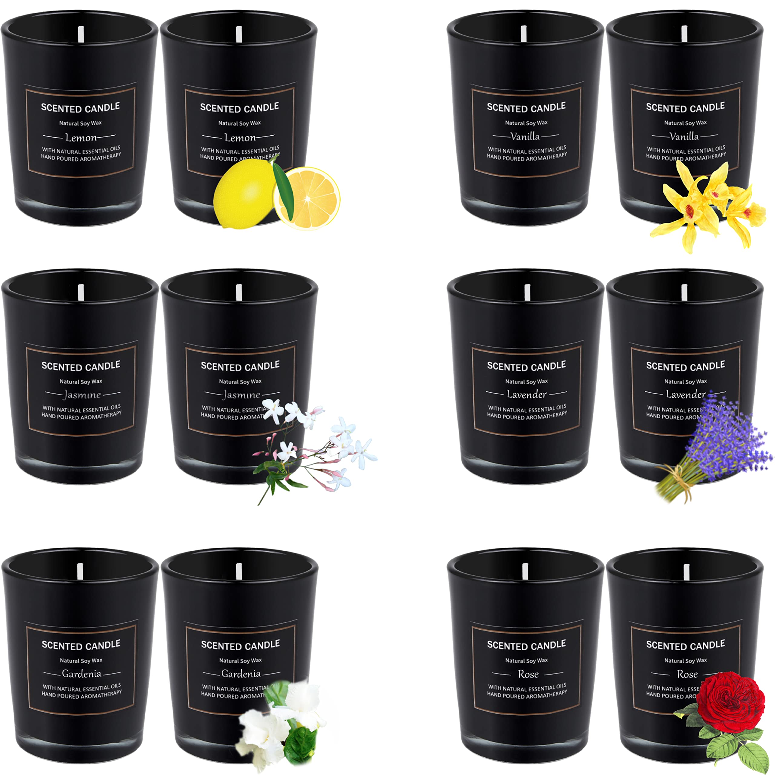 EUPNHY 12 Pack Scented Candles Gift Set - 2.5oz Soy Wax Aromatherapy Jars