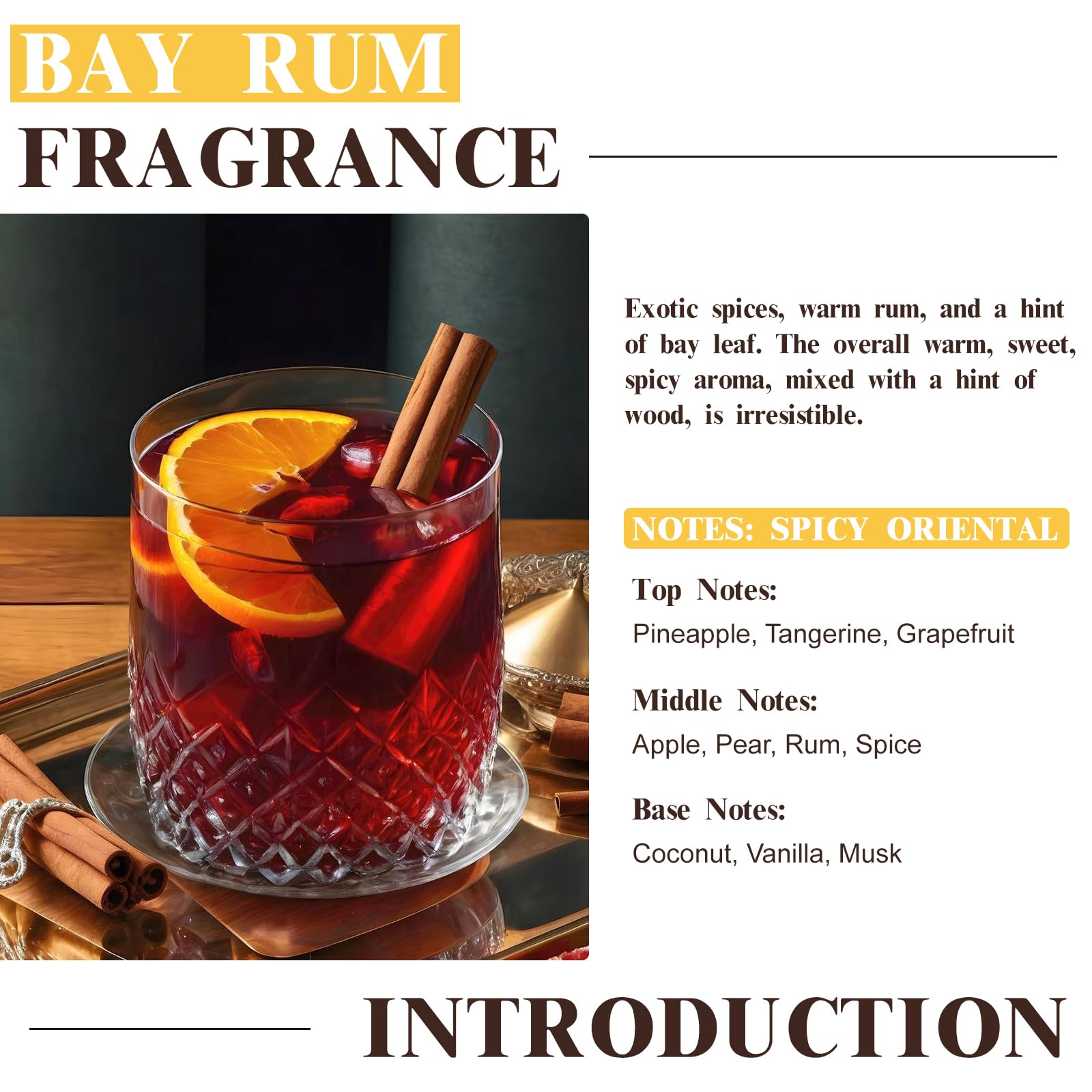 EUQEE Bay Rum fragrance oil amber bottle protects scent from sunlight.