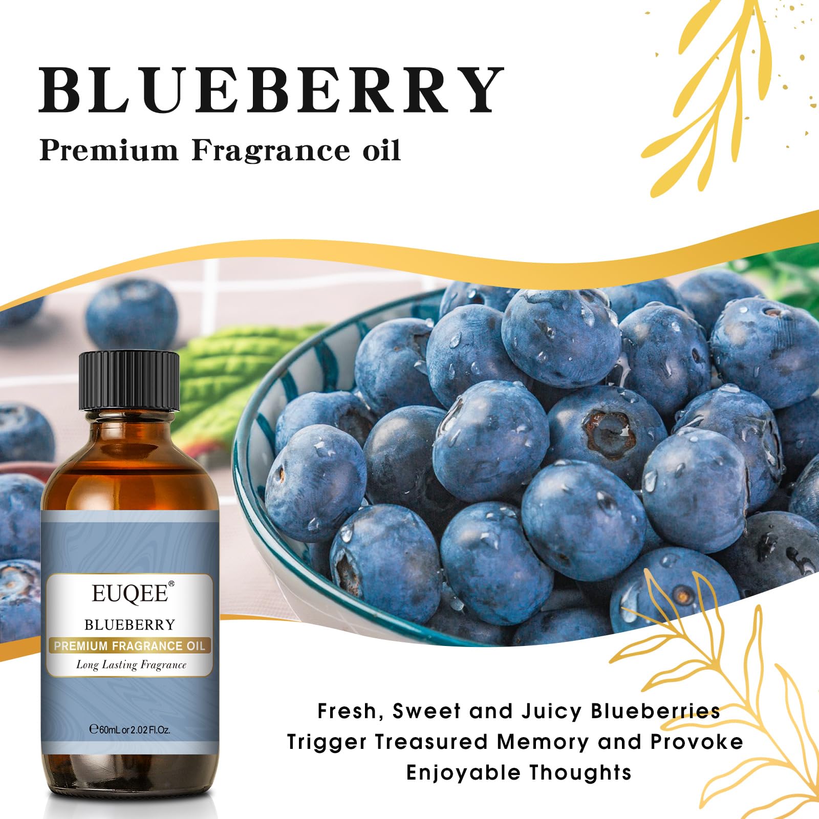 EUQEE Blueberry fragrance oil diffuser-ready aroma for room ambiance