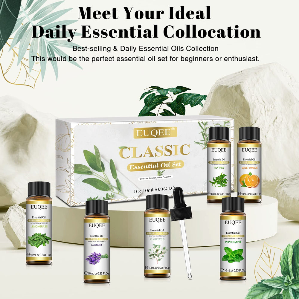 EUQEE gift box featuring the six oils