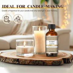 EUQEE fragrance oil added to candles for a comforting coffee aroma.