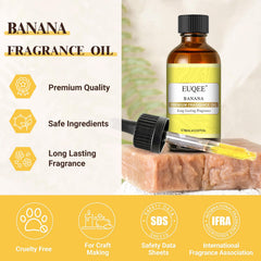Diffuser setup featuring EUQEE banana fragrance oil creates warm, uplifting ambiance.