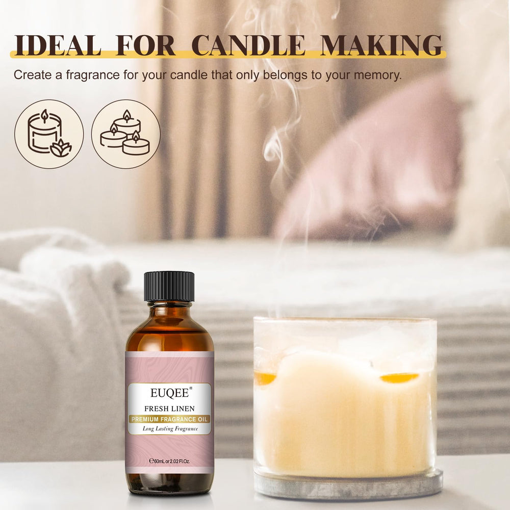 EUQEE Fresh Linen amber bottle protects fragrance from light for lasting potency.