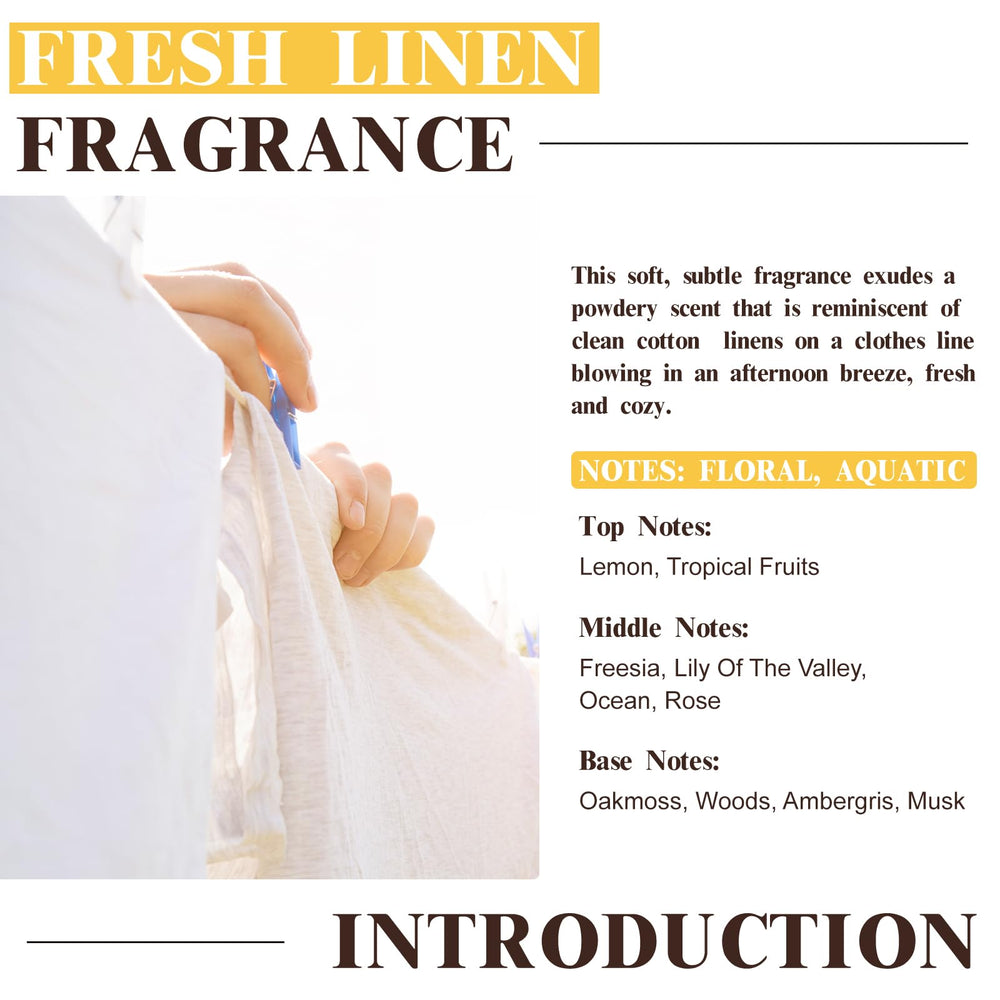 EUQEE Fresh Linen fragrance oil candle making, adding soft, clean scent to rooms.
