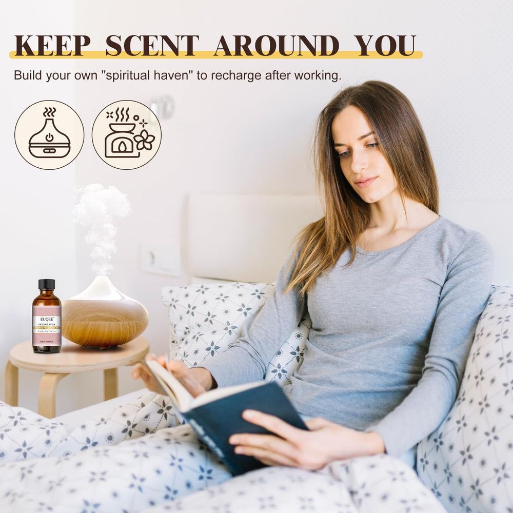 EUQEE Fresh Linen fragrance oil packaging preserves purity and aroma.