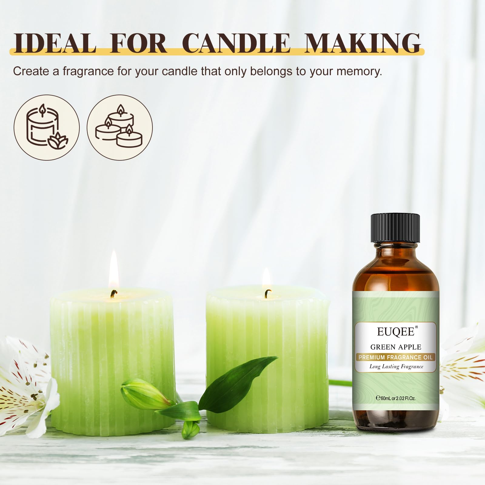 EUQEE used in candle-making showing robust scent throw for handcrafted candles