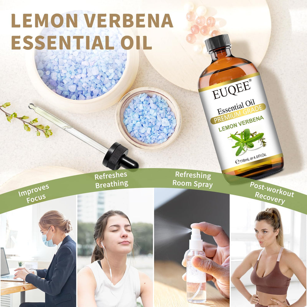 EUQEE Lemon Verbena oil in diffuser creating uplifting ambiance