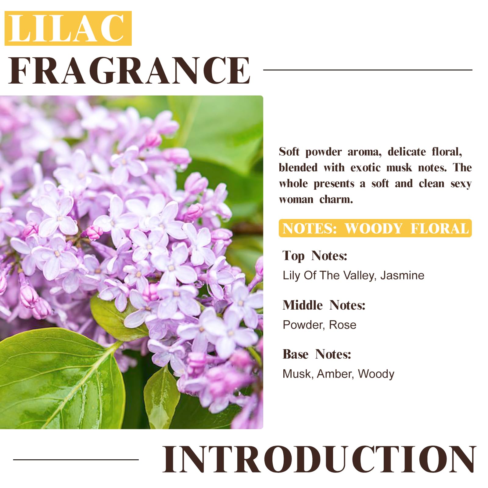 Amber EUQEE Lilac bottle protects the aroma from light exposure.
