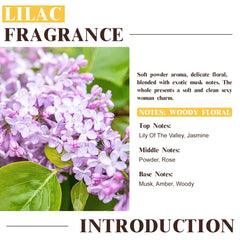 Amber EUQEE Lilac bottle protects the aroma from light exposure.