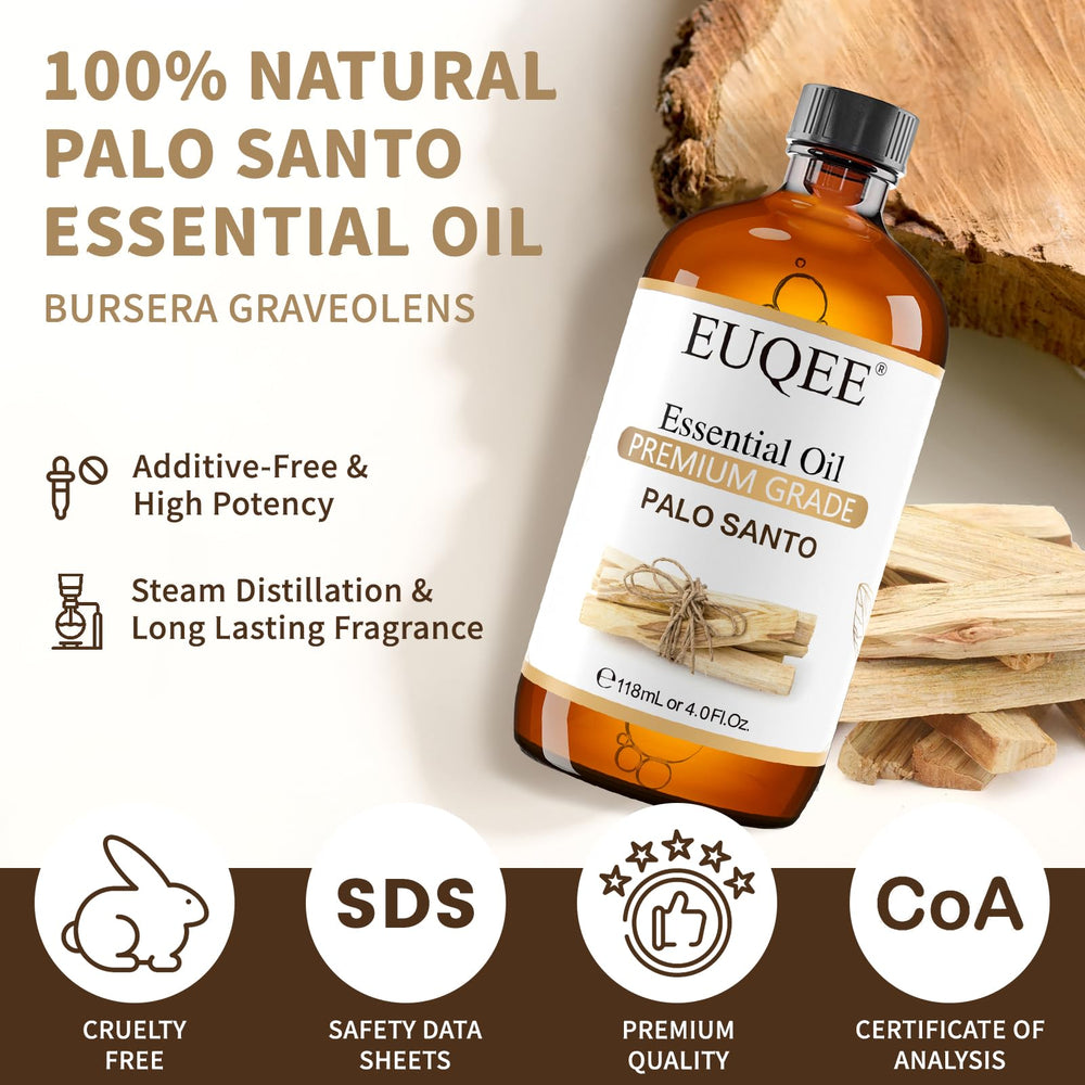 EUQEE Palo Santo con gotero de vidrio para dosificar con precisión