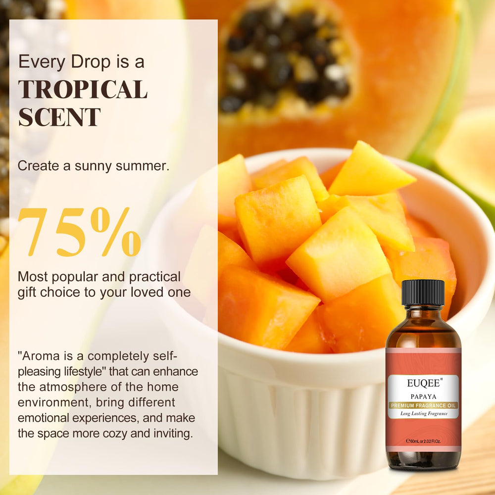 EUQEE Papaya Fragrance Oil used in soap crafting for luxurious lather scent.