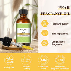 EUQEE Pear Fragrance Oil with glass dropper for precise measuring