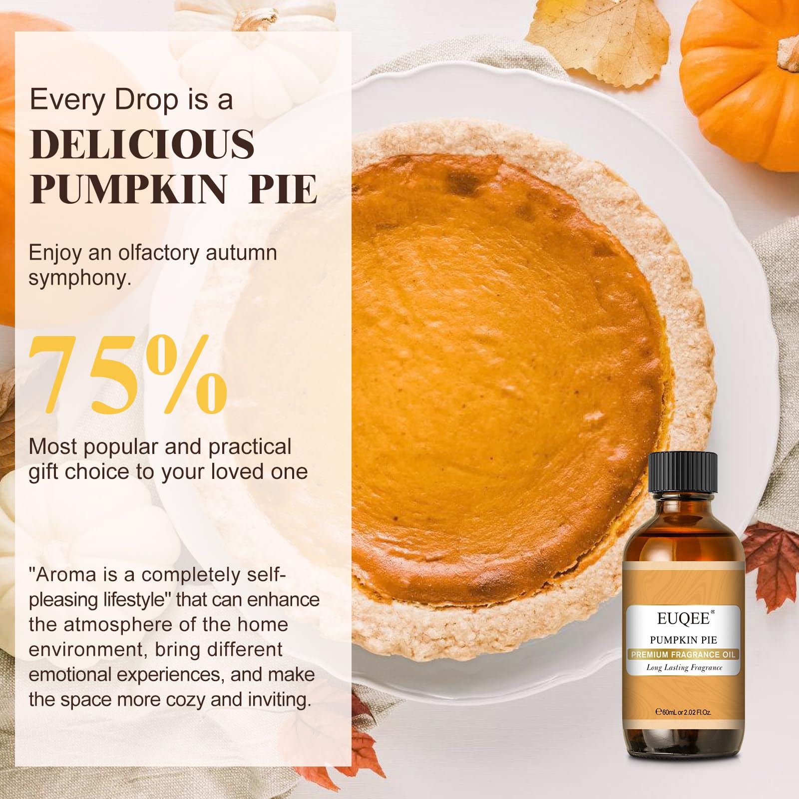 EUQEE Pumpkin Pie ready to diffuse with warm seasonal ambiance