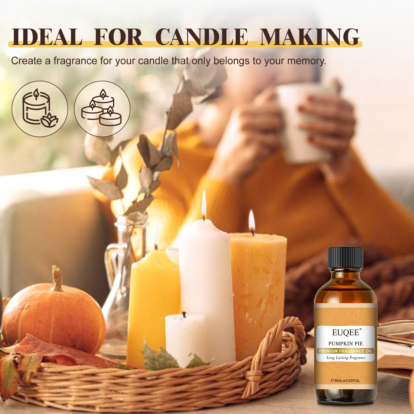 EUQEE pumpkin pie notes with vanilla and spice for cozy blends