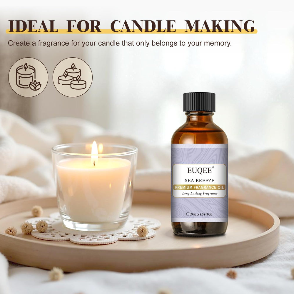 EUQEE Sea Breeze amber glass bottle protects oil from light.