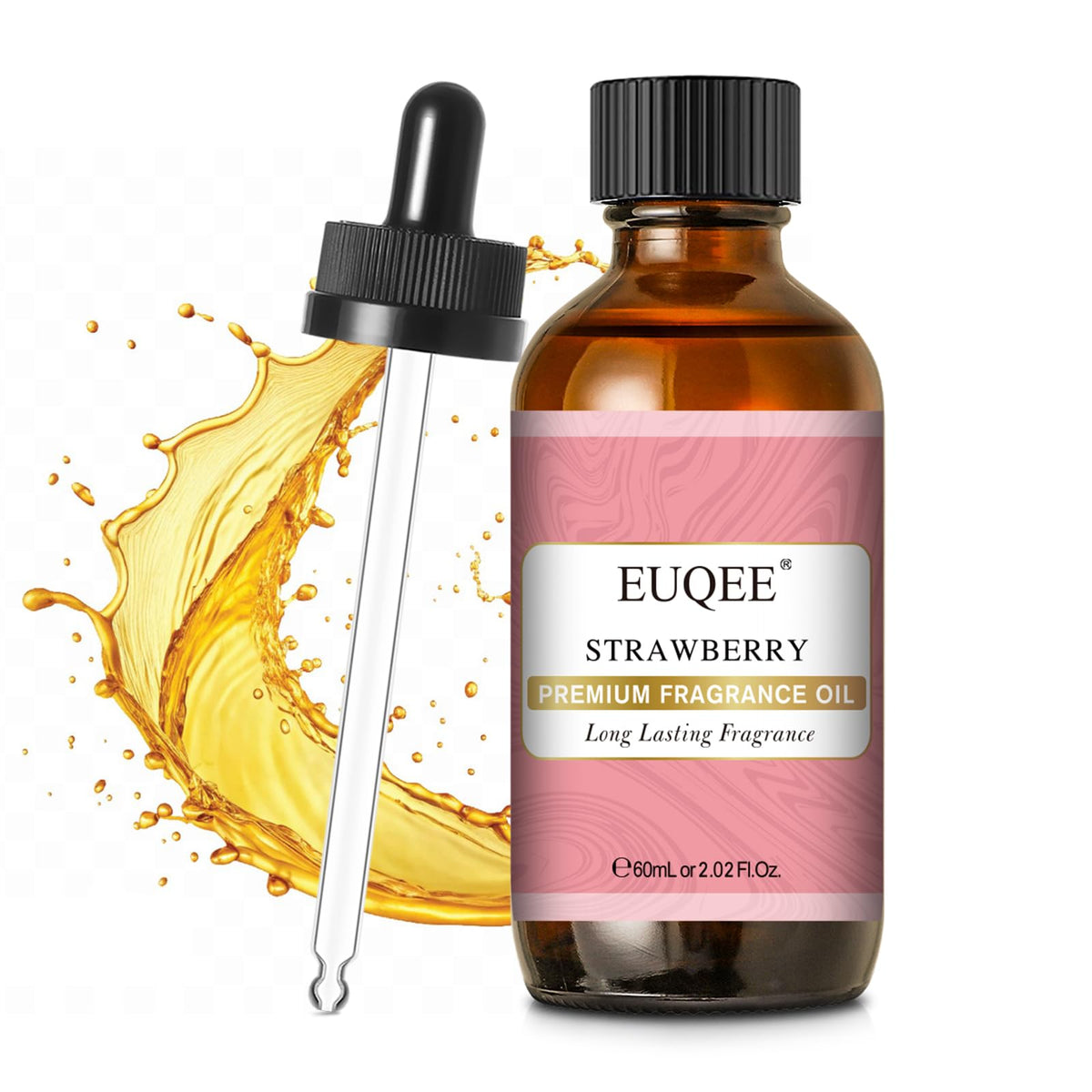 EUQEE strawberry fragrance bottle with dropper for precise blending.