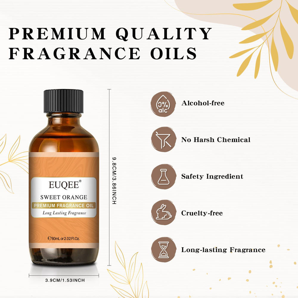 EUQEE Sweet Orange Fragrance Oil diffuser setup with bright citrus aroma