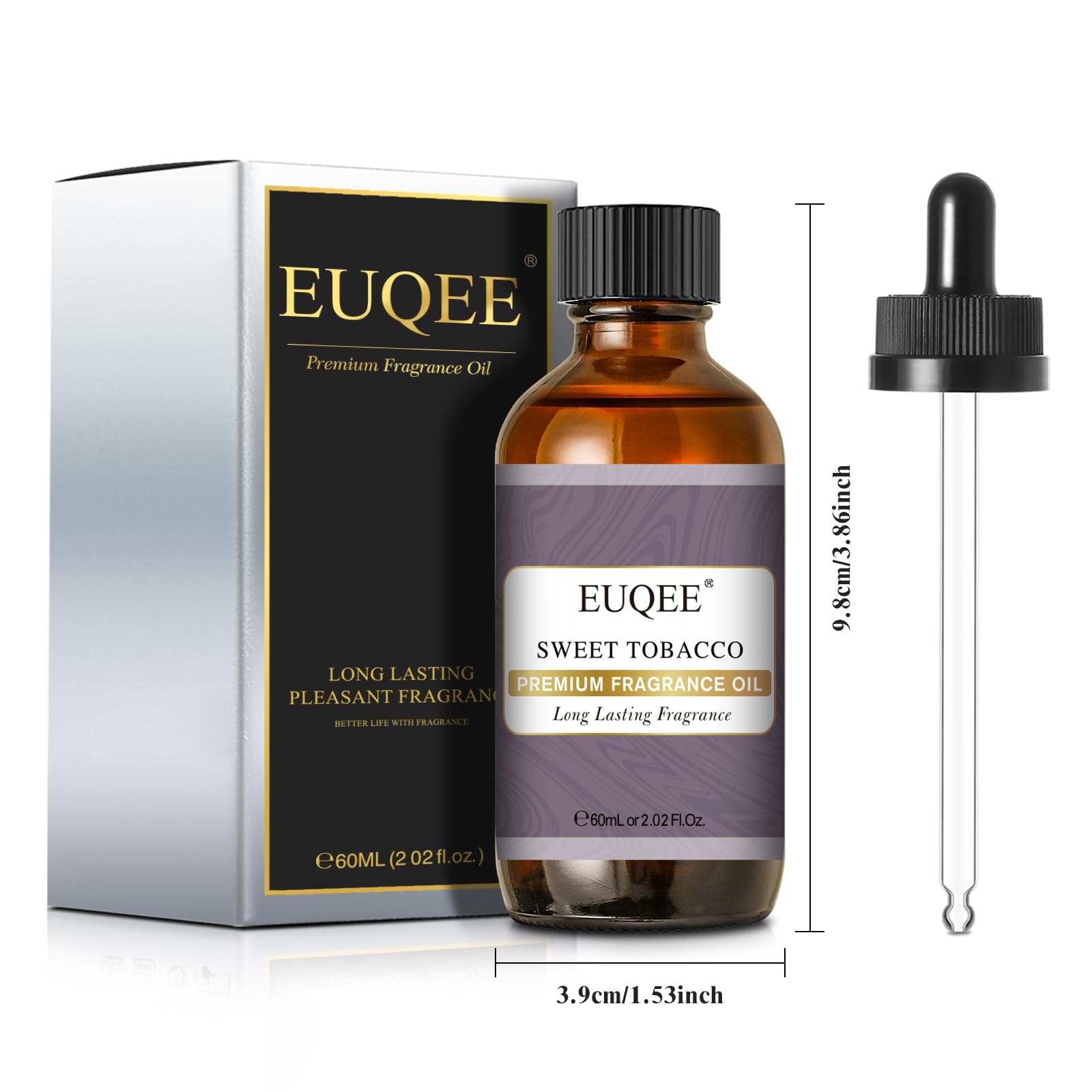 EUQEE Sweet Tobacco amber bottle protects fragrance from light and preserves aroma.