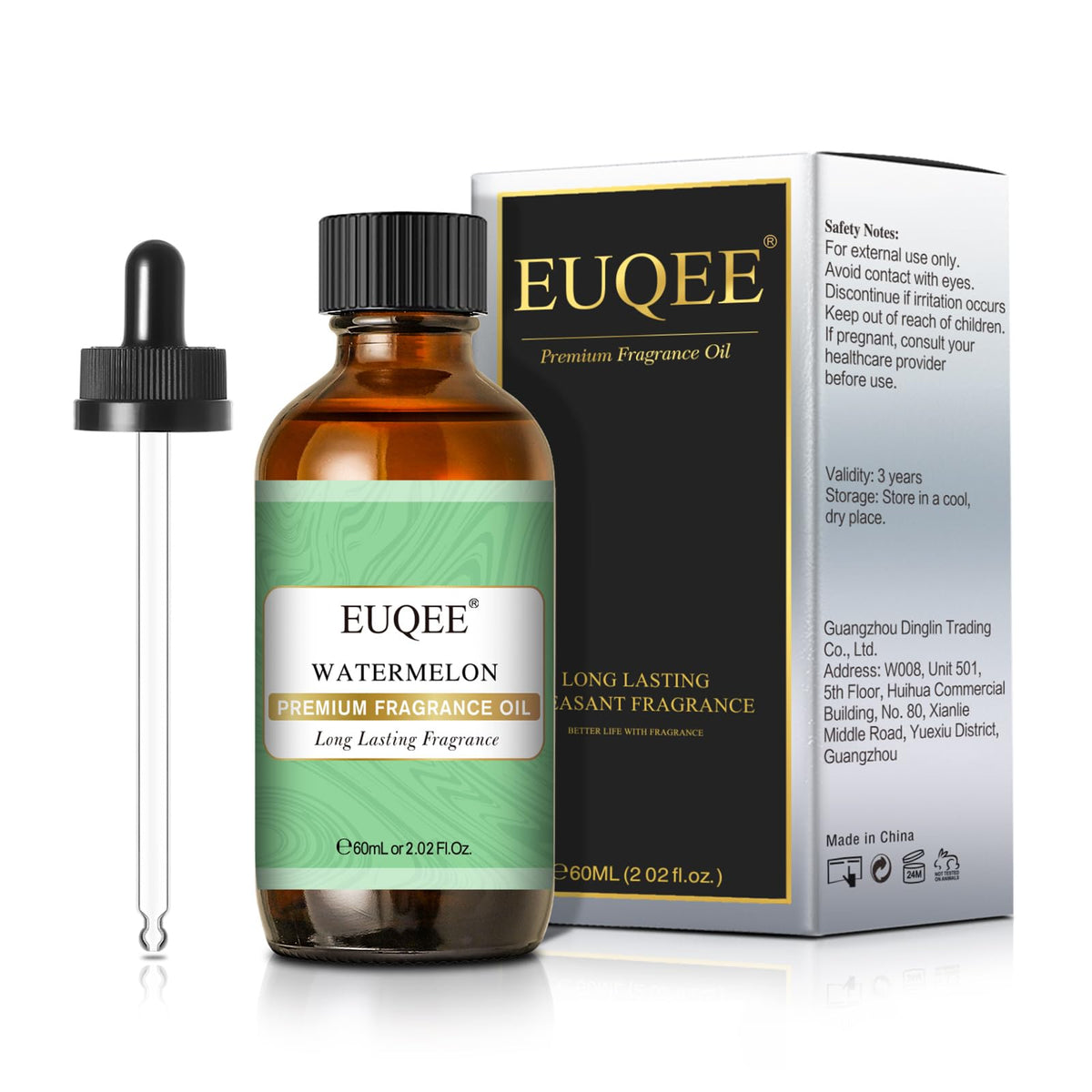 EUQEE Watermelon Fragrance Oil in amber bottle preserves freshness for longer scent.