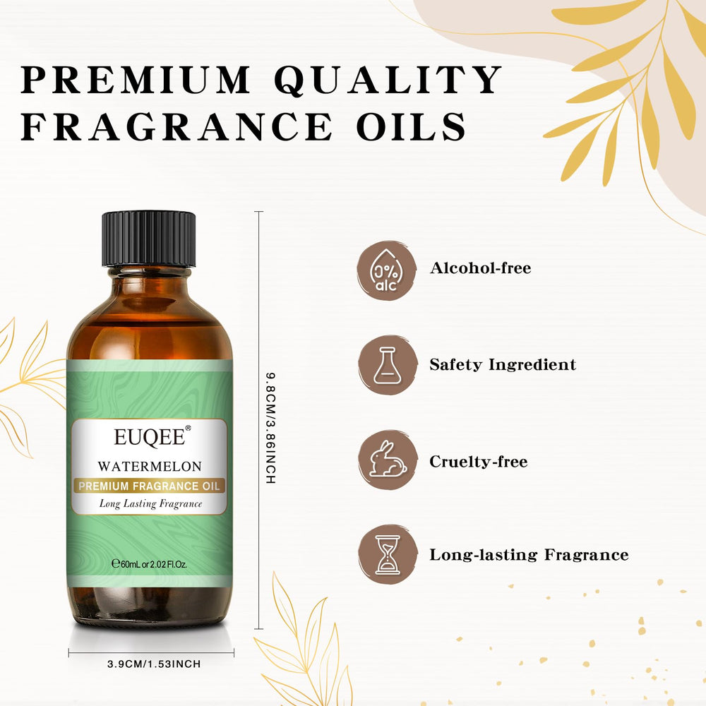 EUQEE Watermelon Fragrance Oil in diffuser setup fills spaces with refreshing aroma.