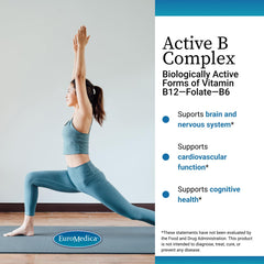 EuroMedica Active B Complex capsules in bottle illustrate convenient daily use.