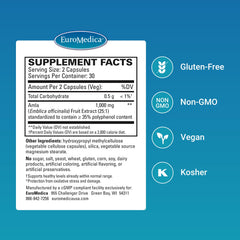 EuroMedica amla antioxidant caplets promote immune support.
