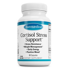 EuroMedica Cortisol Stress Support bottle ready for daily energy and immune support