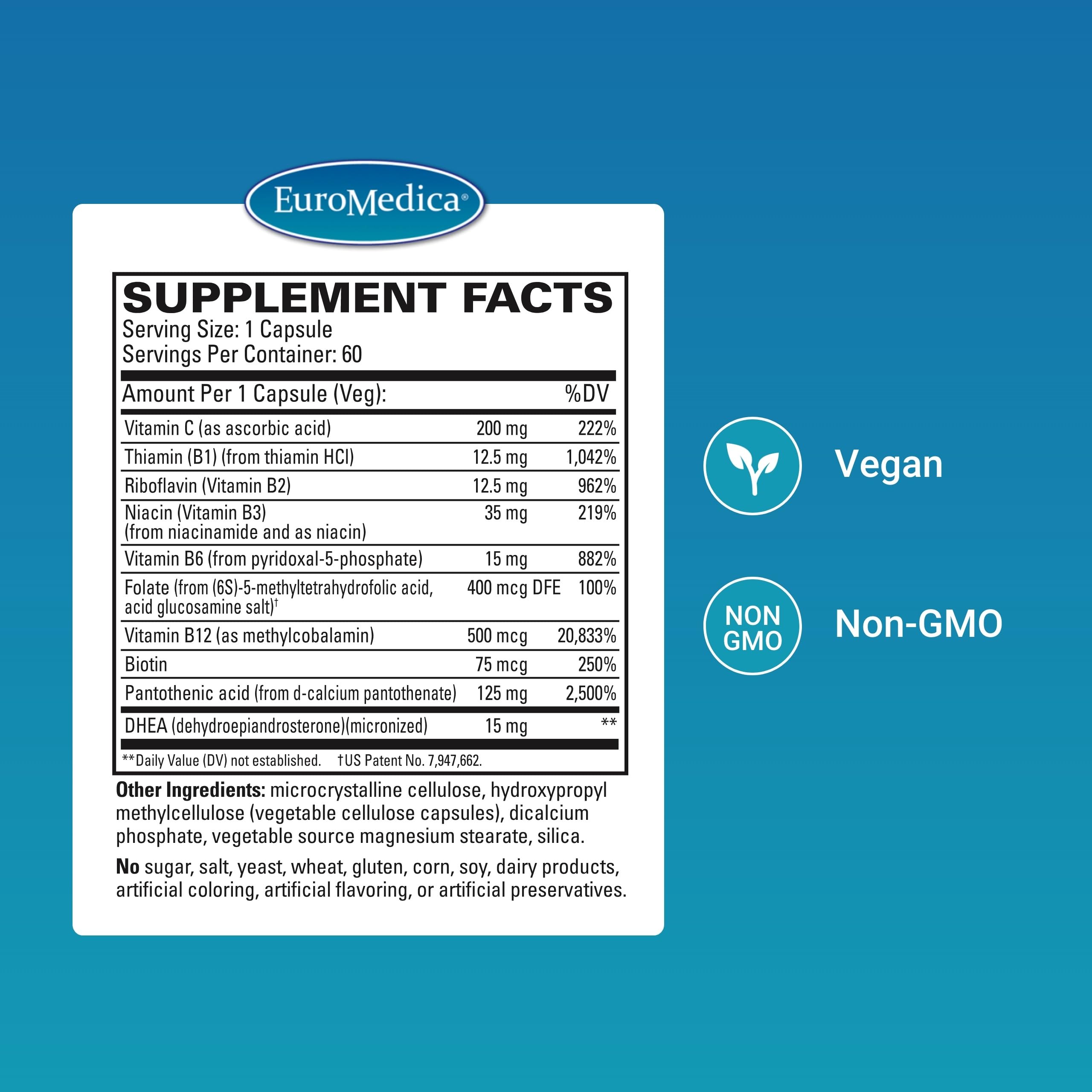 EuroMedica Cortisol Stress Support capsules vegan formula for steady energy and cortisol balance