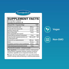 EuroMedica Cortisol Stress Support capsules vegan formula for steady energy and cortisol balance
