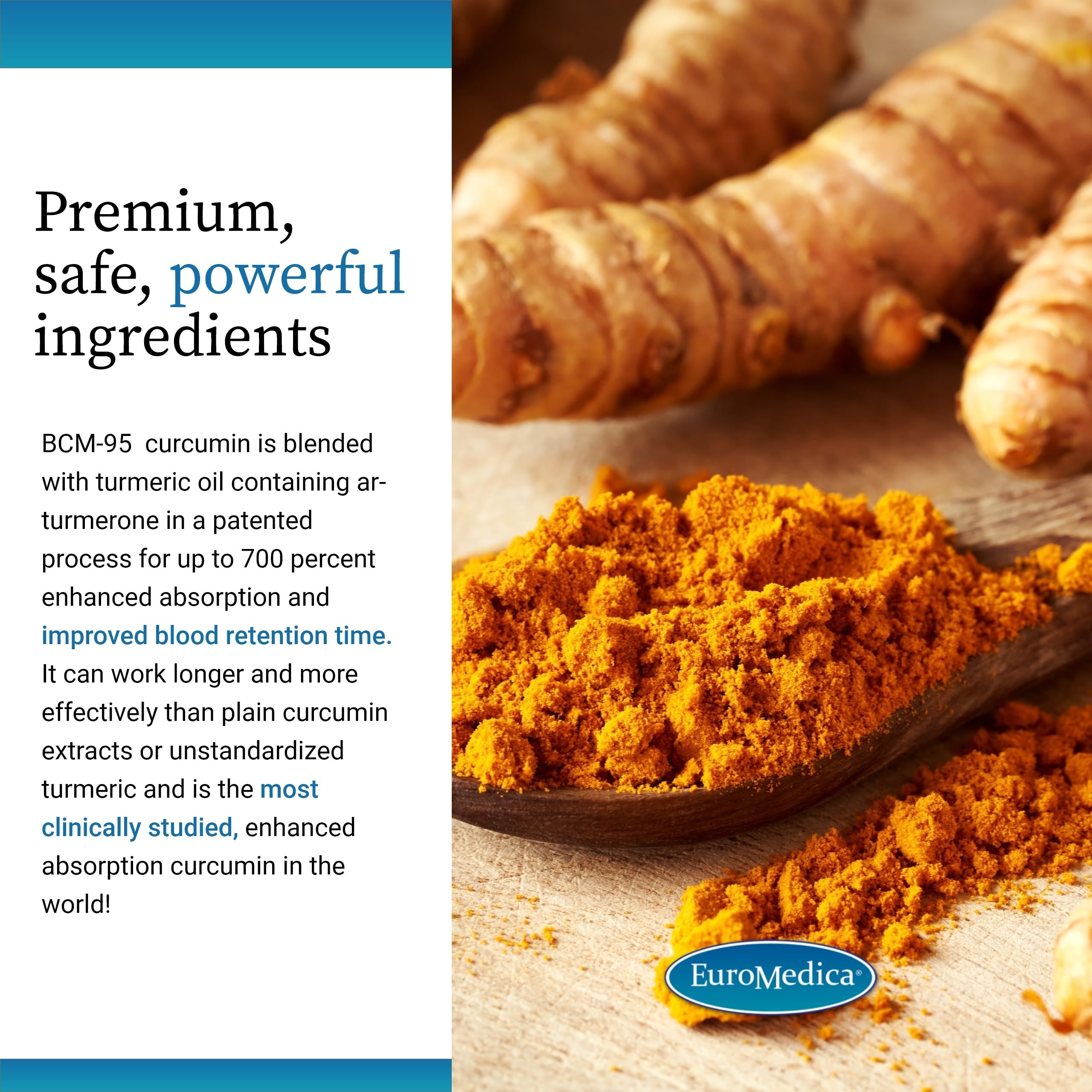 EuroMedica Curaphen standardized boswellia highlights muscle comfort support.