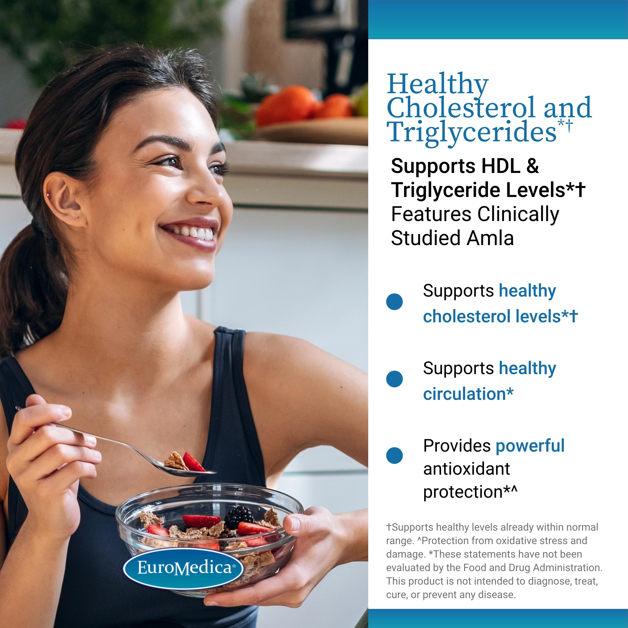 EuroMedica daily-use capsules for heart and immune wellness.