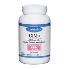 EuroMedica DIM + Curcumin bottle with BCM-95 high-absorption curcumin