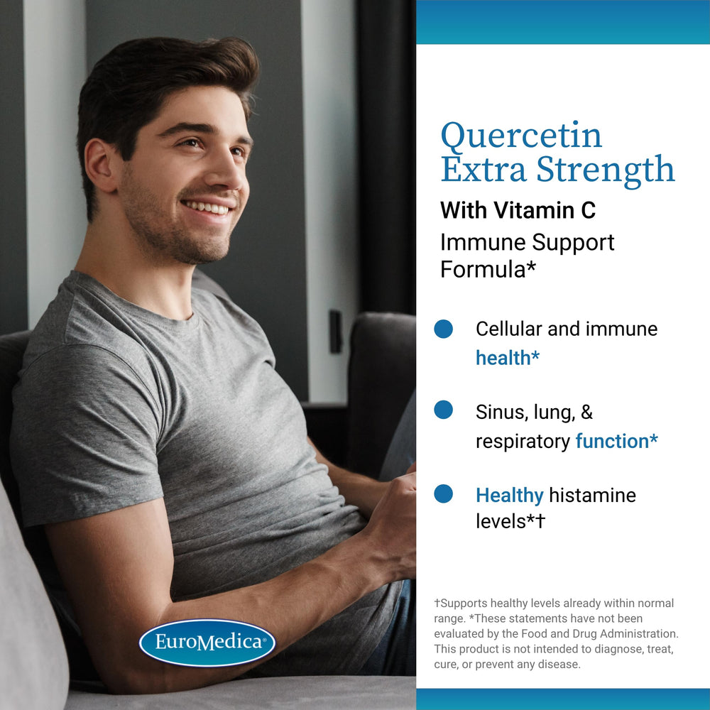 Close-up of EuroMedica capsules for daily immune support routine.
