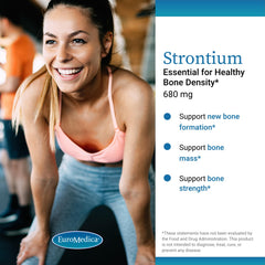 EuroMedica Strontium vegan capsules on bottle highlighting plant-based formula