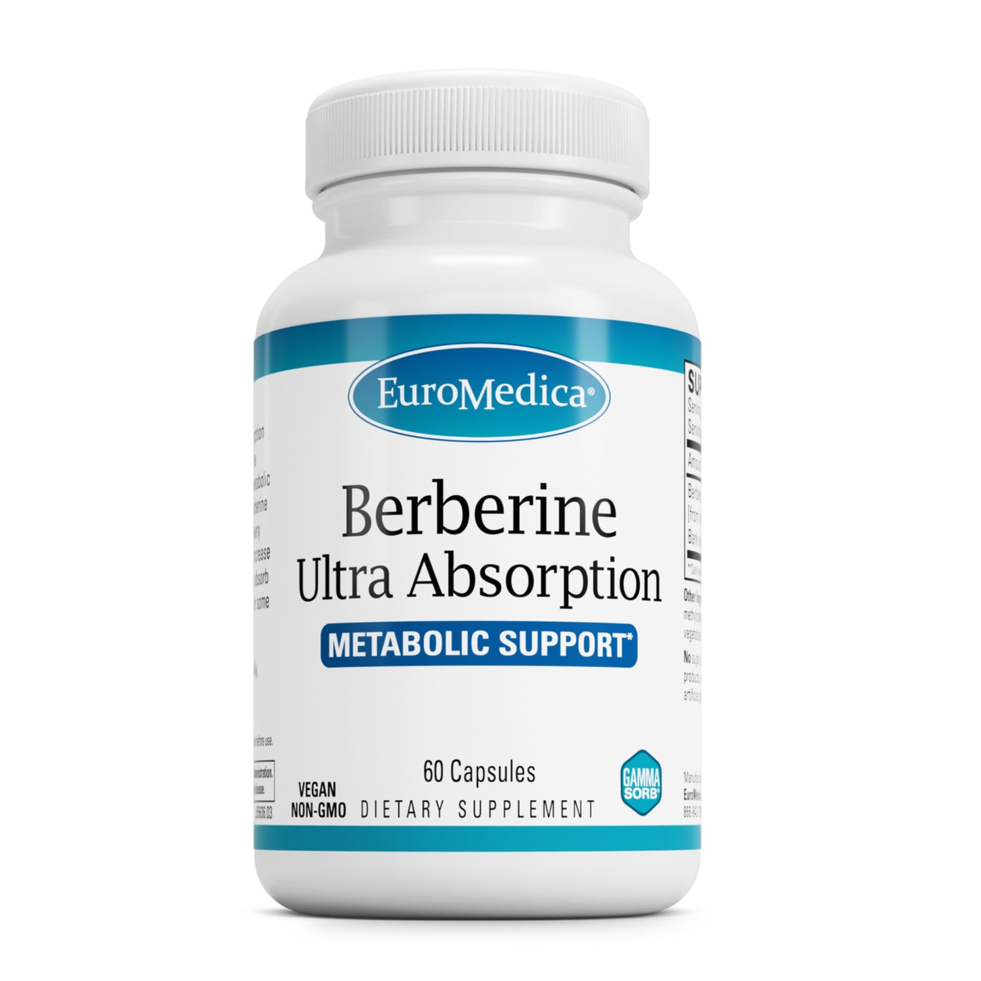 EuroMedica Ultra Absorption brain bottle highlights advanced berberine delivery for brain health.