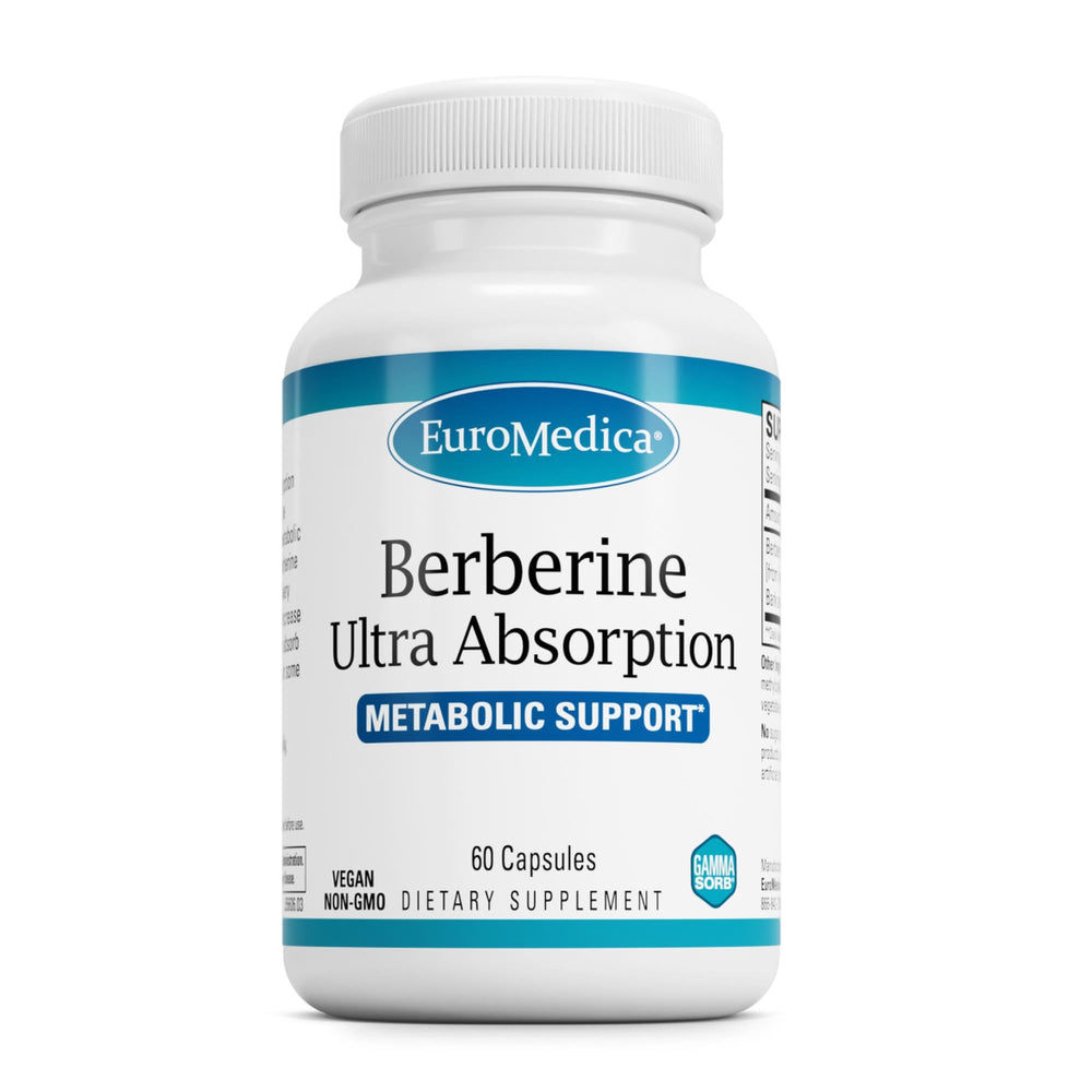 EuroMedica Ultra Absorption brain bottle highlights advanced berberine delivery for brain health.