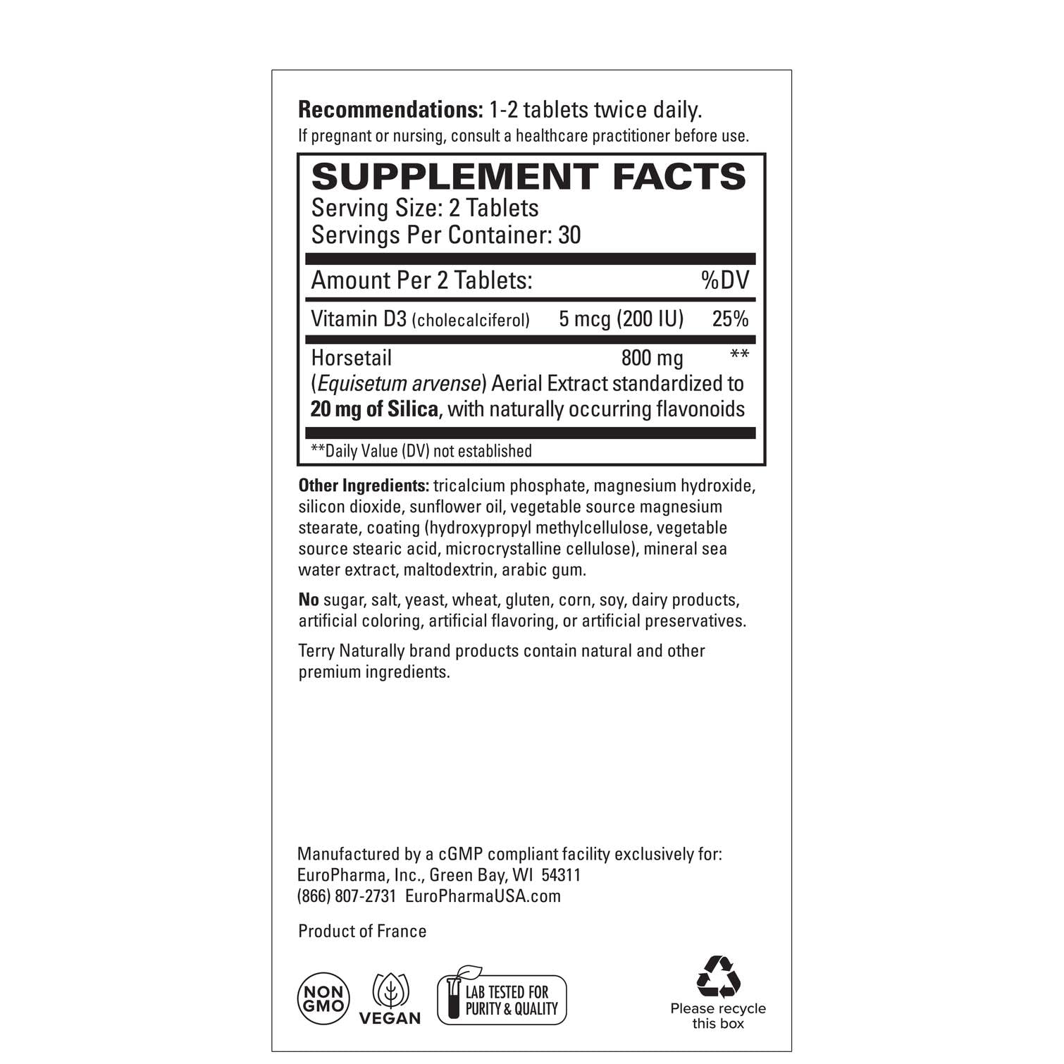EUROPHARMA Bone-Silica ingredient closeup emphasizing silica benefits for healthy density