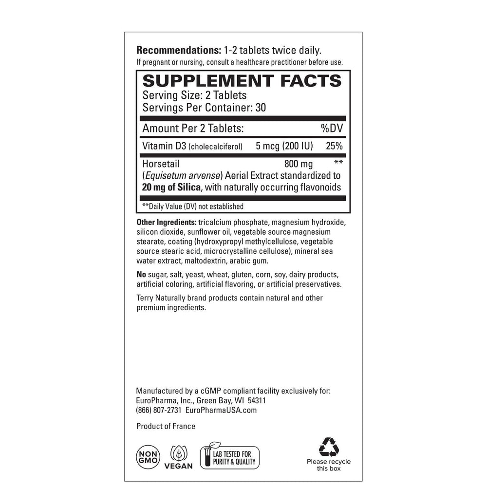 EUROPHARMA Bone-Silica ingredient closeup emphasizing silica benefits for healthy density