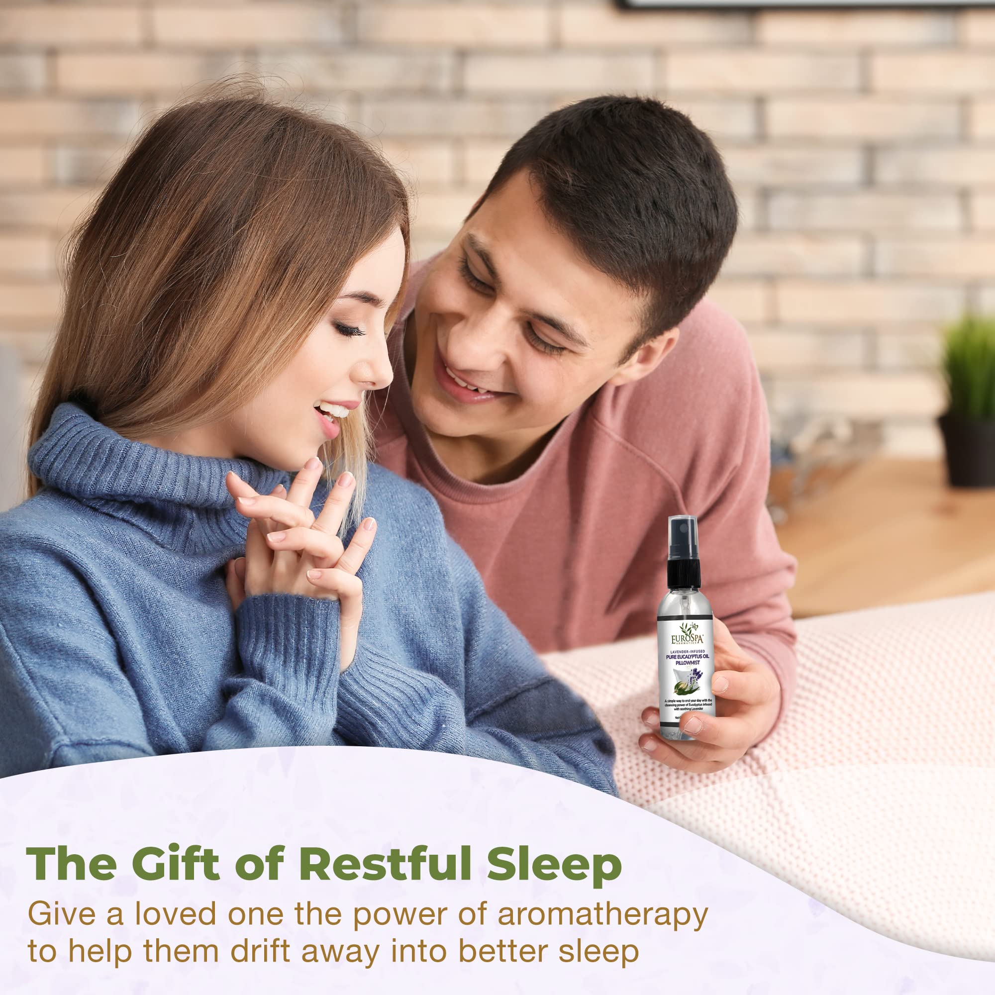 EuroSpa Aromatics bottle with lavender flowers suggests soothing nightly ritual.