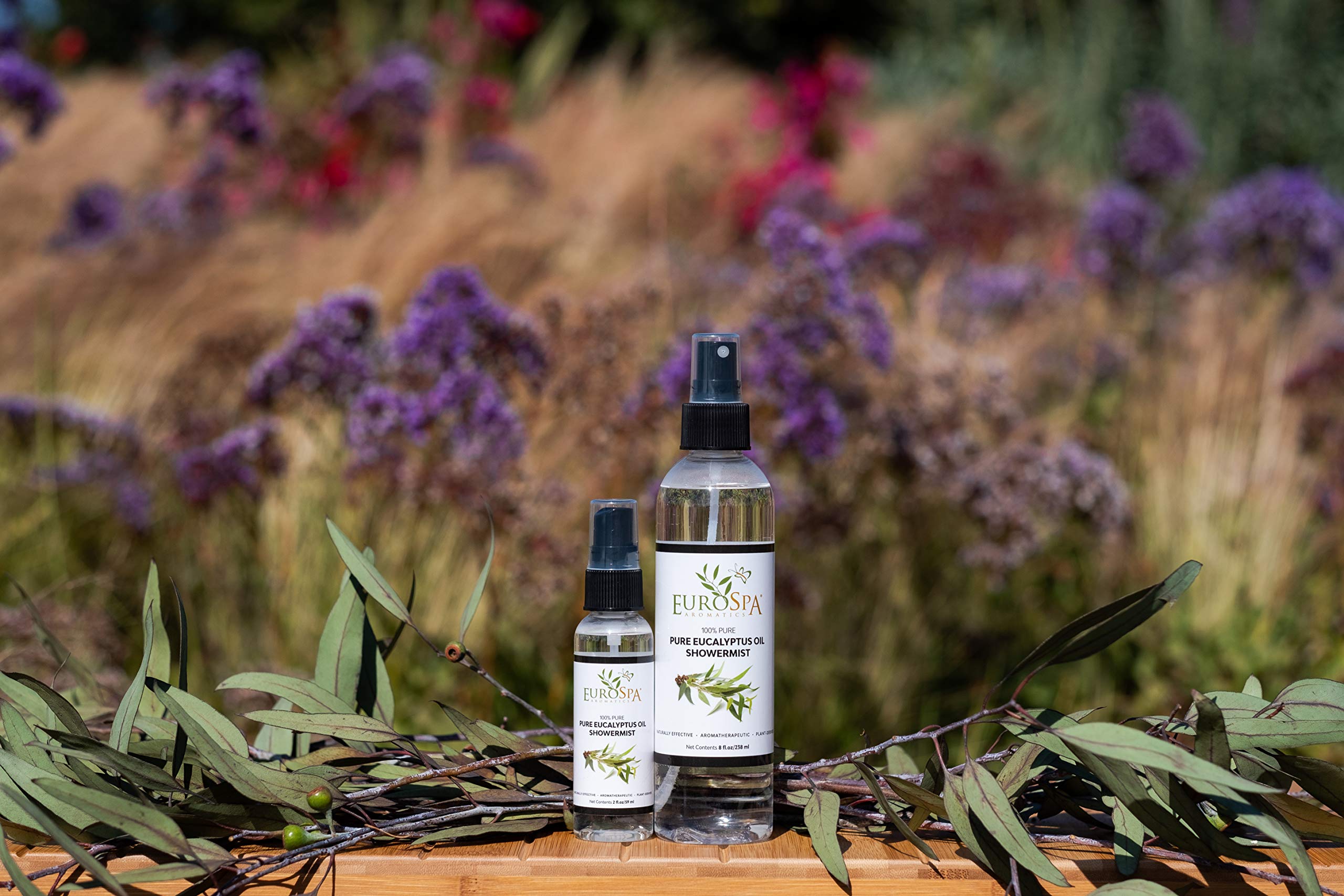 ShowerMist spray above the shower head delivers invigorating eucalyptus aroma during your routine