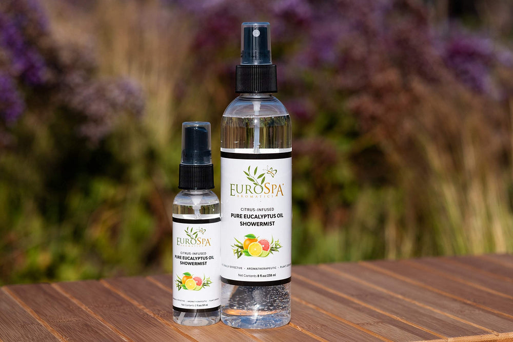 EuroSpa Aromatics travel-size bottle fits carry-on, ideal for on-the-go aromatherapy.