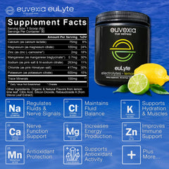 Euvexia euLyte label closeup highlighting clean ingredients