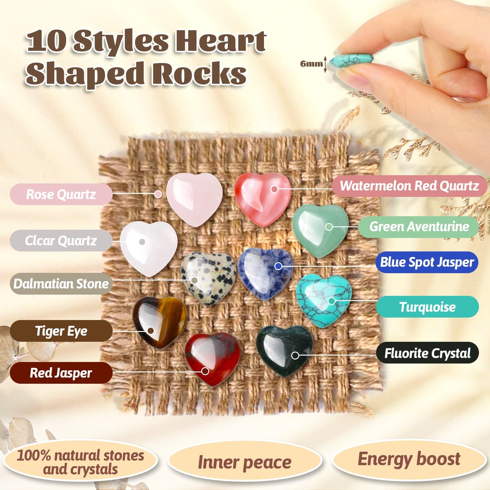 Evatage clear quartz heart for clarity and energy amplification